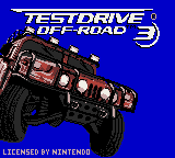 Test Drive Off-Road 3 title screen for GameBoy Color